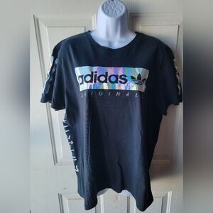 Rainbow Holographic Adidas Shirt Size Large